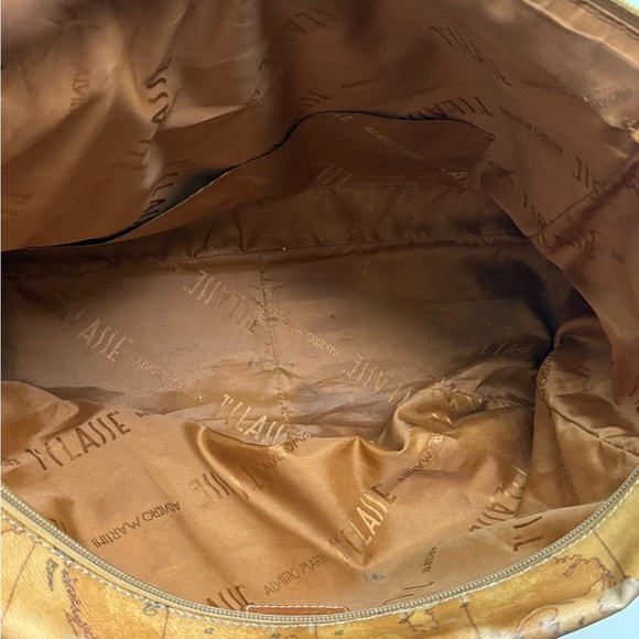 Vintage Alviero Martini Brown Map Print Shoulder Bag - Picture 4 of 7